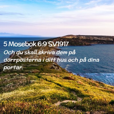 Picture 02 - 5 Mosebok 6:9 SV1917 - Och du skall skriva dem på dörrposterna i ditt - Bible Verse Picture