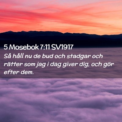 Picture 02 - 5 Mosebok 7:11 SV1917 - Så håll nu de bud och stadgar och rätter som - Bible Verse Picture