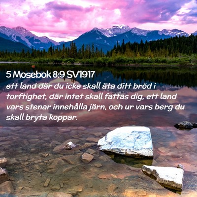 Picture 02 - 5 Mosebok 8:9 SV1917 - ett land där du icke skall äta ditt bröd i - Bible Verse Picture