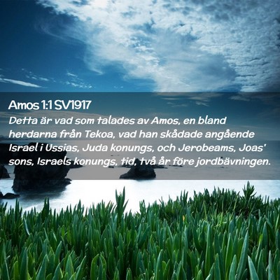 Picture 02 - Amos 1:1 SV1917 - Detta är vad som talades av Amos, en bland - Bible Verse Picture