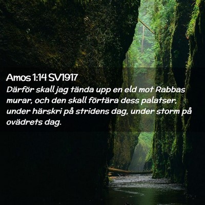 Picture 02 - Amos 1:14 SV1917 - Därför skall jag tända upp en eld mot Rabbas - Bible Verse Picture
