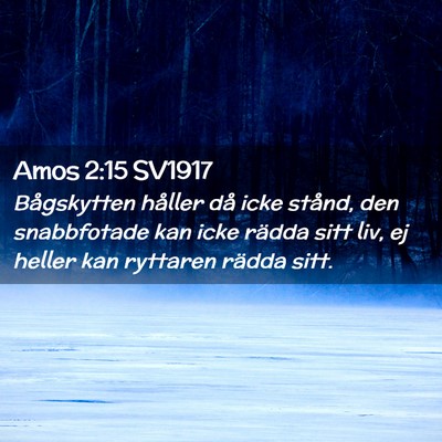 Picture 02 - Amos 2:15 SV1917 - Bågskytten håller då icke stånd, den - Bible Verse Picture