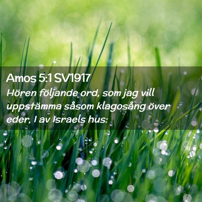 Picture 02 - Amos 5:1 SV1917 - Hören följande ord, som jag vill uppstämma - Bible Verse Picture