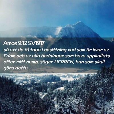 Picture 02 - Amos 9:12 SV1917 - så att de få taga i besittning vad som är kvar - Bible Verse Picture