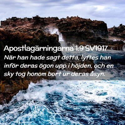 Picture 02 - Apostlagärningarna 1:9 SV1917 - När han hade sagt detta, lyftes han inför deras - Bible Verse Picture