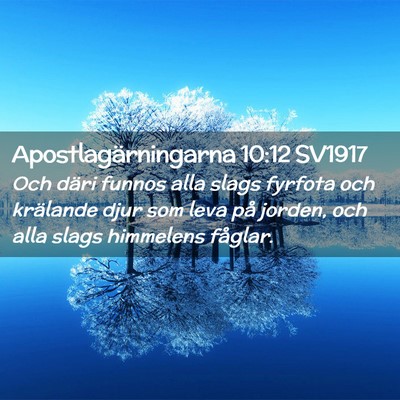 Picture 02 - Apostlagärningarna 10:12 SV1917 - Och däri funnos alla slags fyrfota och krälande - Bible Verse Picture