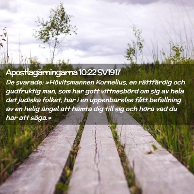 Picture 02 - Apostlagärningarna 10:22 SV1917 - De svarade: »Hövitsmannen Kornelius, en - Bible Verse Picture