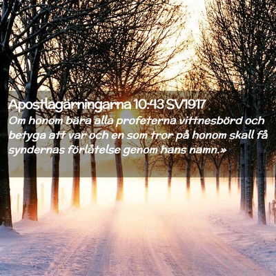 Picture 02 - Apostlagärningarna 10:43 SV1917 - Om honom bära alla profeterna vittnesbörd och - Bible Verse Picture