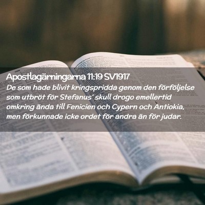Picture 02 - Apostlagärningarna 11:19 SV1917 - De som hade blivit kringspridda genom den - Bible Verse Picture