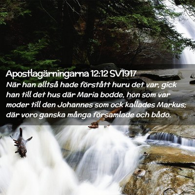 Picture 02 - Apostlagärningarna 12:12 SV1917 - När han alltså hade förstått huru det var, - Bible Verse Picture