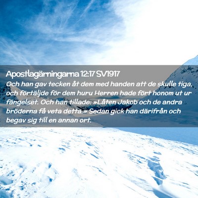 Picture 02 - Apostlagärningarna 12:17 SV1917 - Och han gav tecken åt dem med handen att de - Bible Verse Picture