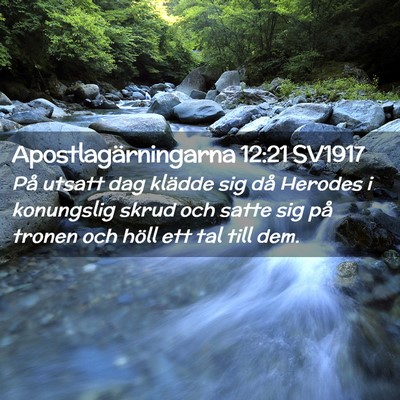 Picture 02 - Apostlagärningarna 12:21 SV1917 - På utsatt dag klädde sig då Herodes i - Bible Verse Picture