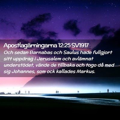 Picture 02 - Apostlagärningarna 12:25 SV1917 - Och sedan Barnabas och Saulus hade fullgjort sitt - Bible Verse Picture