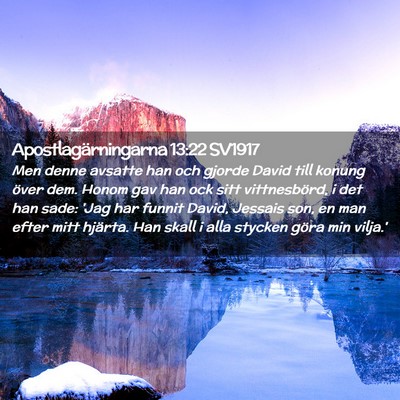 Picture 02 - Apostlagärningarna 13:22 SV1917 - Men denne avsatte han och gjorde David till - Bible Verse Picture