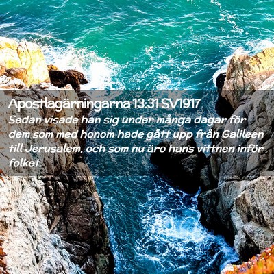 Picture 02 - Apostlagärningarna 13:31 SV1917 - Sedan visade han sig under många dagar för dem - Bible Verse Picture