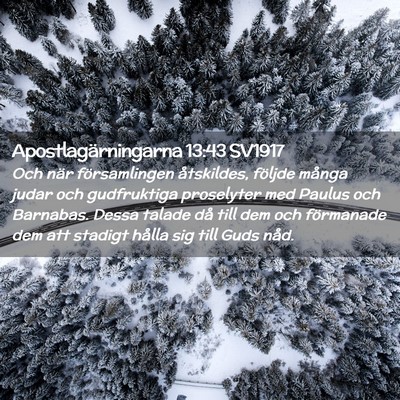 Picture 02 - Apostlagärningarna 13:43 SV1917 - Och när församlingen åtskildes, följde många - Bible Verse Picture