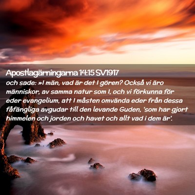 Picture 02 - Apostlagärningarna 14:15 SV1917 - och sade: »I män, vad är det I gören? Också - Bible Verse Picture