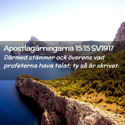 Picture 02 - Apostlagärningarna 15:15 SV1917 - Därmed stämmer ock överens vad profeterna hava - Bible Verse Picture