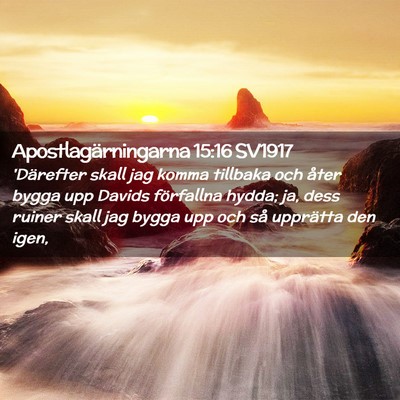 Picture 02 - Apostlagärningarna 15:16 SV1917 - 'Därefter skall jag komma tillbaka och åter - Bible Verse Picture