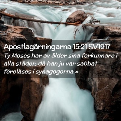 Picture 02 - Apostlagärningarna 15:21 SV1917 - Ty Moses har av ålder sina förkunnare i alla - Bible Verse Picture