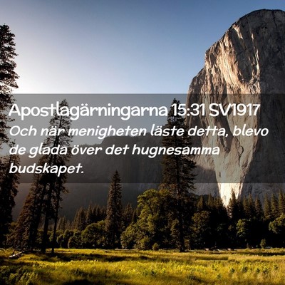 Picture 02 - Apostlagärningarna 15:31 SV1917 - Och när menigheten läste detta, blevo de glada - Bible Verse Picture
