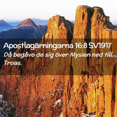Picture 02 - Apostlagärningarna 16:8 SV1917 - Då begåvo de sig över Mysien ned till - Bible Verse Picture