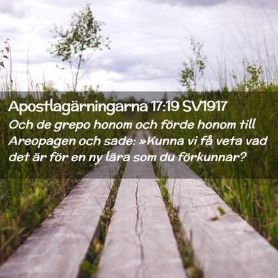 Picture 02 - Apostlagärningarna 17:19 SV1917 - Och de grepo honom och förde honom till - Bible Verse Picture