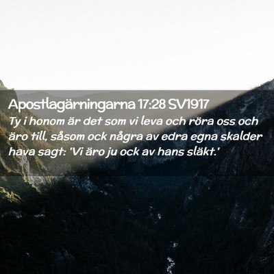 Picture 02 - Apostlagärningarna 17:28 SV1917 - Ty i honom är det som vi leva och röra oss och - Bible Verse Picture