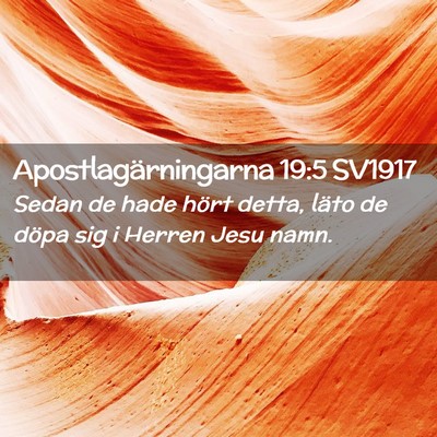 Picture 02 - Apostlagärningarna 19:5 SV1917 - Sedan de hade hört detta, läto de döpa sig i - Bible Verse Picture
