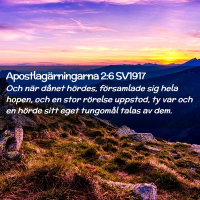 Picture 02 - Apostlagärningarna 2:6 SV1917 - Och när dånet hördes, församlade sig hela - Bible Verse Picture