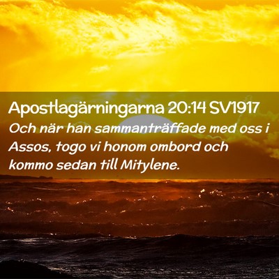 Picture 02 - Apostlagärningarna 20:14 SV1917 - Och när han sammanträffade med oss i Assos, - Bible Verse Picture