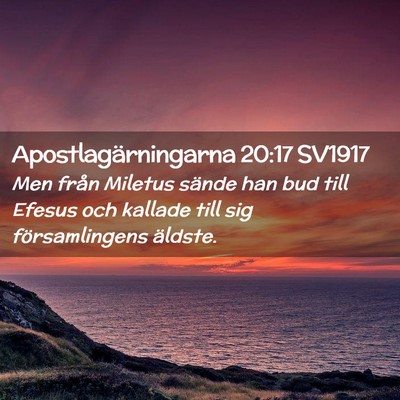 Picture 02 - Apostlagärningarna 20:17 SV1917 - Men från Miletus sände han bud till Efesus och - Bible Verse Picture