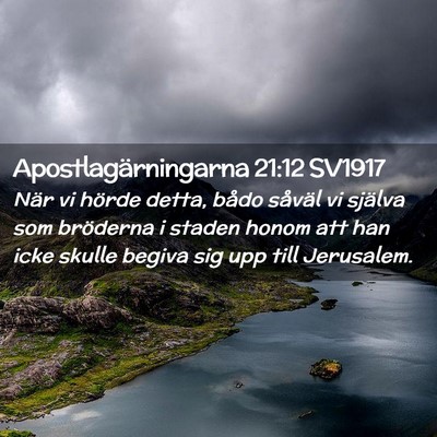 Picture 02 - Apostlagärningarna 21:12 SV1917 - När vi hörde detta, bådo såväl vi själva - Bible Verse Picture