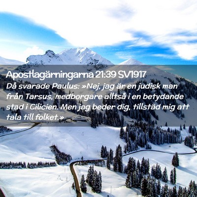 Picture 02 - Apostlagärningarna 21:39 SV1917 - Då svarade Paulus: »Nej, jag är en judisk man - Bible Verse Picture