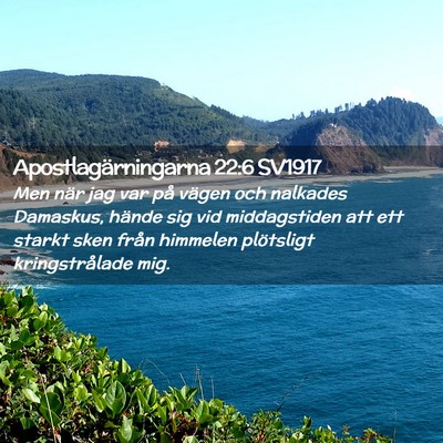 Picture 02 - Apostlagärningarna 22:6 SV1917 - Men när jag var på vägen och nalkades - Bible Verse Picture