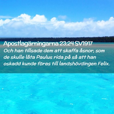 Picture 02 - Apostlagärningarna 23:24 SV1917 - Och han tillsade dem att skaffa åsnor, som de - Bible Verse Picture