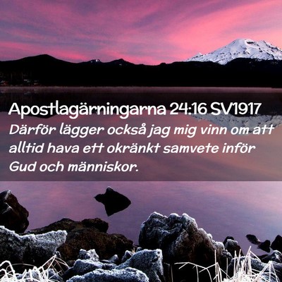 Picture 02 - Apostlagärningarna 24:16 SV1917 - Därför lägger också jag mig vinn om att - Bible Verse Picture
