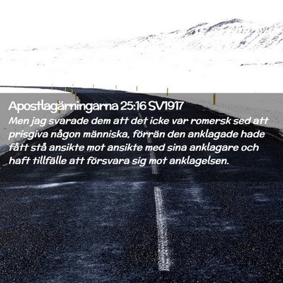Picture 02 - Apostlagärningarna 25:16 SV1917 - Men jag svarade dem att det icke var romersk sed - Bible Verse Picture