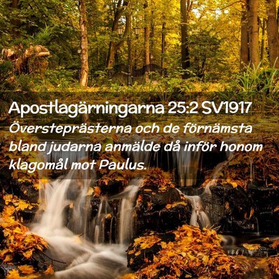 Picture 02 - Apostlagärningarna 25:2 SV1917 - Översteprästerna och de förnämsta bland - Bible Verse Picture