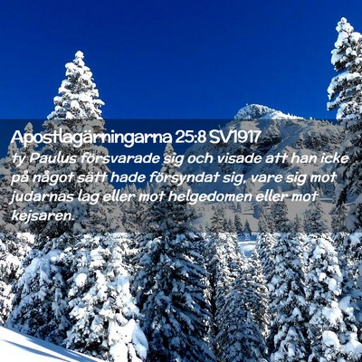 Picture 02 - Apostlagärningarna 25:8 SV1917 - ty Paulus försvarade sig och visade att han icke - Bible Verse Picture