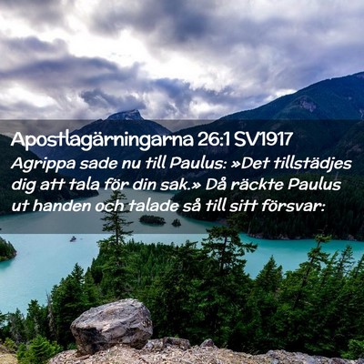 Picture 02 - Apostlagärningarna 26:1 SV1917 - Agrippa sade nu till Paulus: »Det tillstädjes - Bible Verse Picture