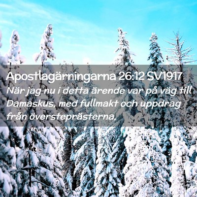 Picture 02 - Apostlagärningarna 26:12 SV1917 - När jag nu i detta ärende var på väg till - Bible Verse Picture