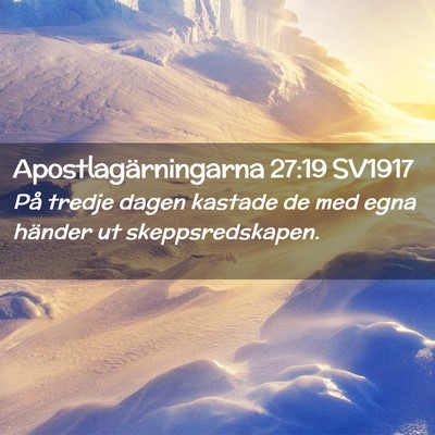 Picture 02 - Apostlagärningarna 27:19 SV1917 - På tredje dagen kastade de med egna händer ut - Bible Verse Picture