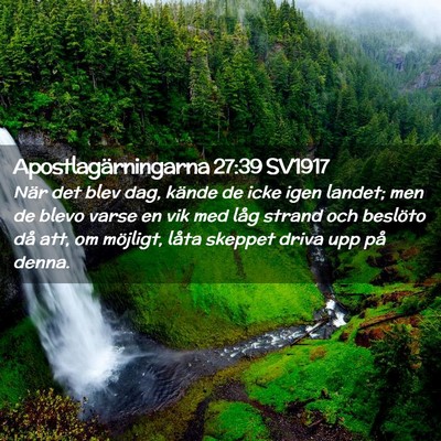 Picture 02 - Apostlagärningarna 27:39 SV1917 - När det blev dag, kände de icke igen landet; - Bible Verse Picture