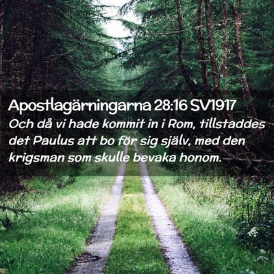 Picture 02 - Apostlagärningarna 28:16 SV1917 - Och då vi hade kommit in i Rom, tillstaddes det - Bible Verse Picture