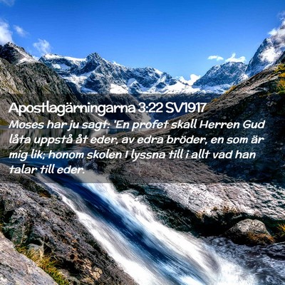 Picture 02 - Apostlagärningarna 3:22 SV1917 - Moses har ju sagt: 'En profet skall Herren Gud - Bible Verse Picture