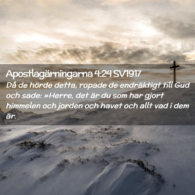 Picture 02 - Apostlagärningarna 4:24 SV1917 - Då de hörde detta, ropade de endräktigt till - Bible Verse Picture