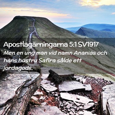 Picture 02 - Apostlagärningarna 5:1 SV1917 - Men en ung man vid namn Ananias och hans hustru - Bible Verse Picture