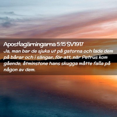Picture 02 - Apostlagärningarna 5:15 SV1917 - Ja, man bar de sjuka ut på gatorna och lade dem - Bible Verse Picture