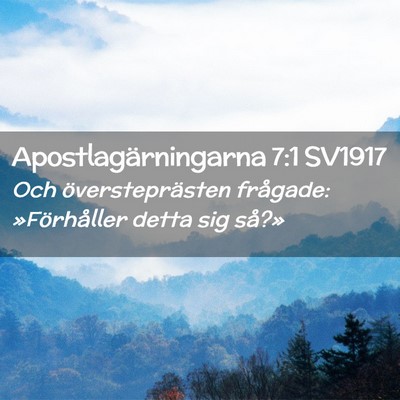 Picture 02 - Apostlagärningarna 7:1 SV1917 - Och översteprästen frågade: »Förhåller - Bible Verse Picture